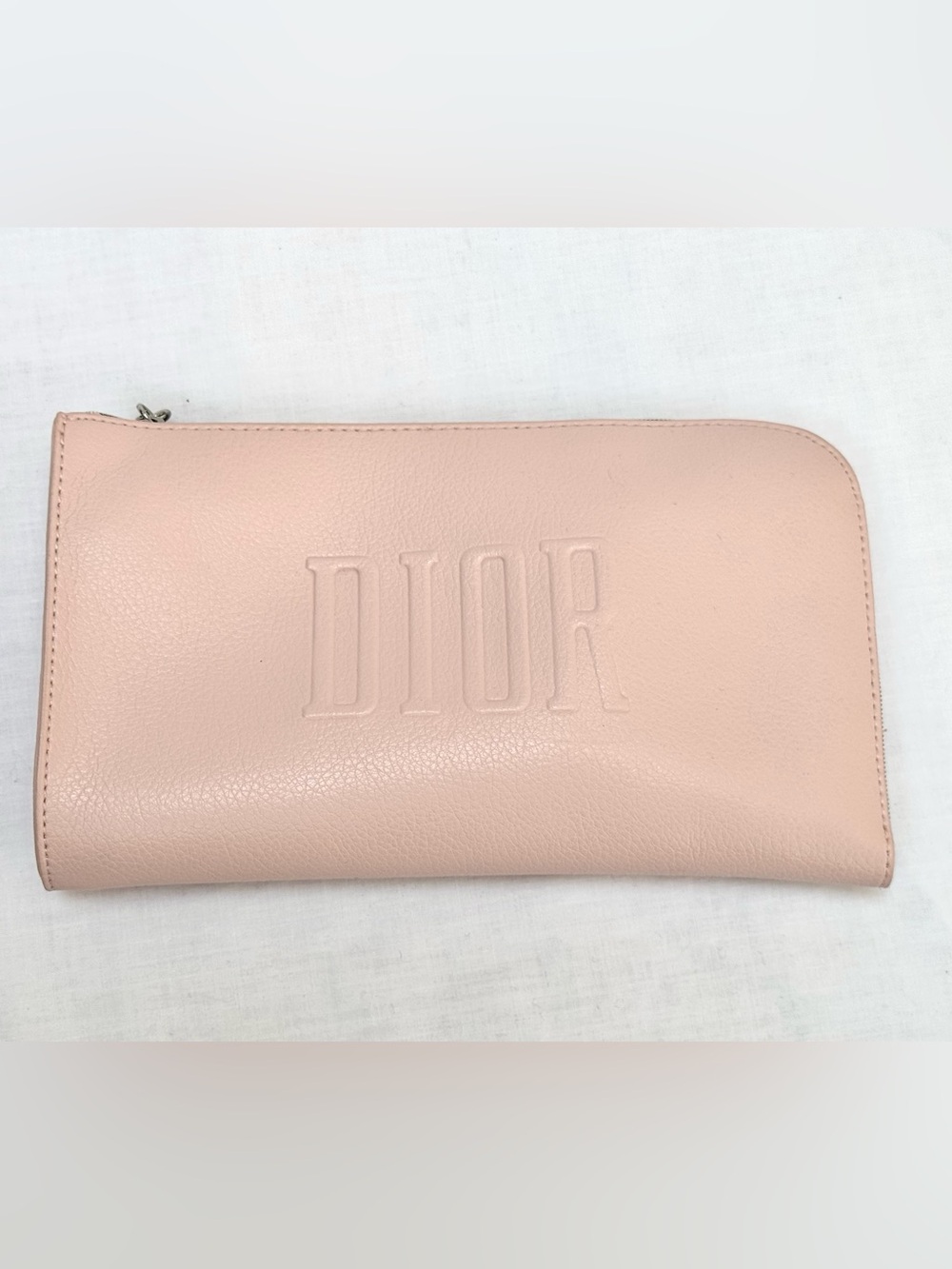 DIOR Beauty Cosmetic Pouch Makeup Bag Pink Vegan Leather Faux